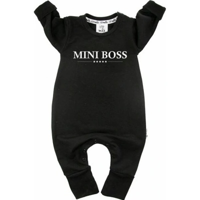 Overal s dlhým rukávom s nápisom Mini Boss