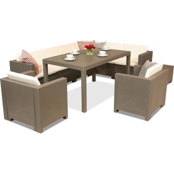 BICA Техноратанов комплект с ъглов диван Colorado Comida Max 8 cappuccino Bica (BCCOR8TU)