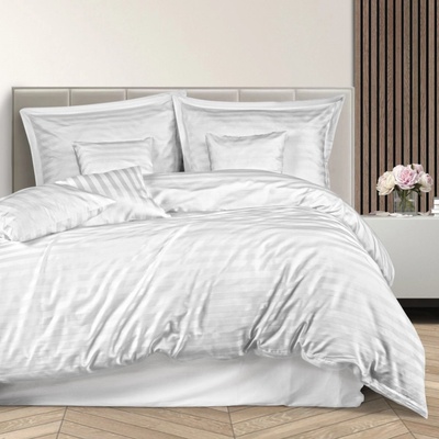 Darymex bambus obliečky Stripe white 160X200 2x70X80 4x40X40