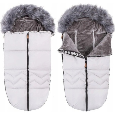 SPRINGOS Zimný s kožušinou 4v1 FLUFFY biely