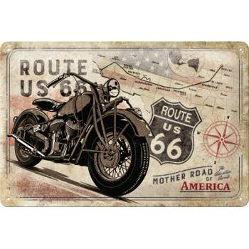 Nostalgic Art Plechová ceduľa Route 66 Bike Map