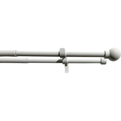 Dvojitá záclonová souprava roztaž. Koule 16/19 mm bílá, 200 - 350 cm