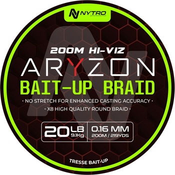 Nytro Šňůra Aryzon Hiviz Bait-Up Braid 200m 0,16mm 9,1kg