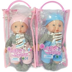 Armtoys КУКЛa БЕБЕ maymay С ШАЛ 27 СМ + 6 ЗВУКА В ЧАНТА