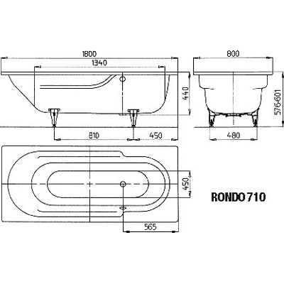 Kaldewei Rondo 180 x 80 cm 221723000001