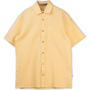 LAKOR Мъжка риза с копчета LAKOR Seer Sucker Short Sleeve Shirt - Cream Gold (033-3078-0212)