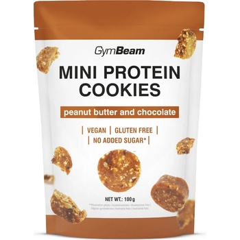 GymBeam Мини протеинови бисквити 100 g фъстъчено масло с шоколад