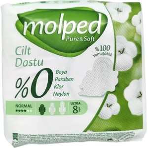  MOLPED дамски превръзки, Памук, Normal, 8 броя