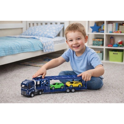 Wiky Vehicles Auto kovové tahač s auty na setrvačník set 42 cm