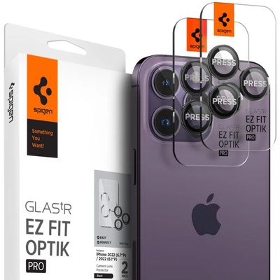 Spigen Кейс Spigen OPTIK. TR"" EZ FIT"" CAMERA PROTECTOR 2-PACK за iPhone 14 Pro, / 14 Pro Max, Black Cover (21143-0)