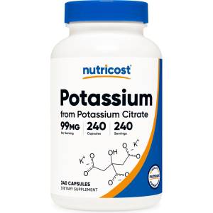 Nutricost Potassium, 99 mg, 240 капсули, Nutricost (67701 (091201) NC)