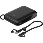 Belkin BOOSTCHARGE преносимо зарядно устройство за спешни случаи с 2 Type-C порта, 10000mAh, LED дисплей + Type-C кабел, ЧЕРНО BPB027HQBK (BPB027HQBK)