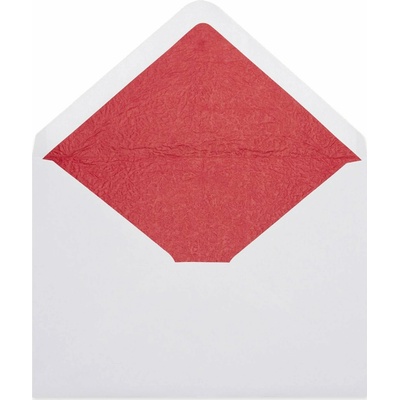Vystlané obálky - 114 x 162 mm (C6) - Bílá + červený luxusní papír