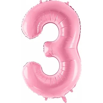 Image 1 of PartyDeco Балон от фолио - число 3 розов 86 см