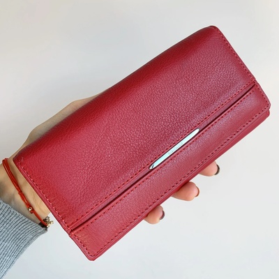 Естествена кожа Портмоне Червено - Модел 407-11