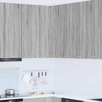 vidaXL Висящ шкаф с рафт Riga Сонома дъб и бяло 57 x 57 x 100 см (884375)