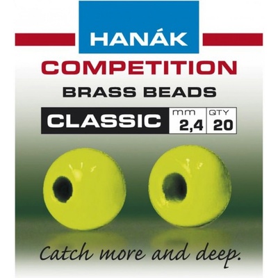 HANÁK Competition Klasické mosazné hlavičky fluo chartesuseové 3,8mm