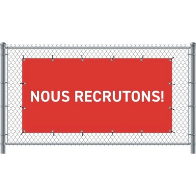 Jansen Display Standardní banner na plotPřijímáme nové zaměstnance francouzština Červené, 2000 x 1000 mm
