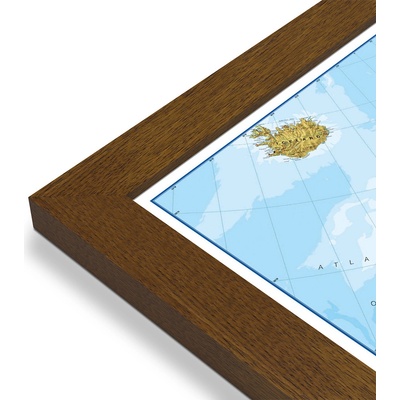Maps International Evropa - nástěnná politická mapa 165 x 120 cm Varianta: mapa v dřevěném rámu, Provedení: Pegi tmavý ořech