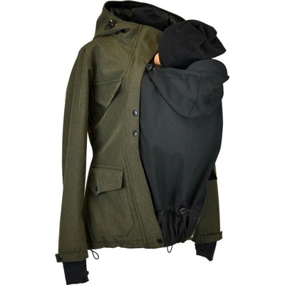 Shara softshellová bunda zimní vsadka se vzorem přední nošení khaki žíhaná/černá – Zboží Dáma