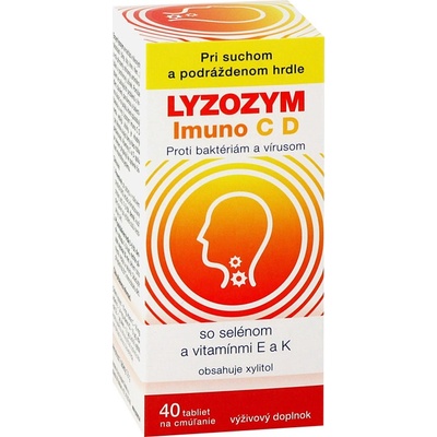 Lyzozym Imuno C D so selénom a vitamínmi E a K 40 žuvacích tabliet