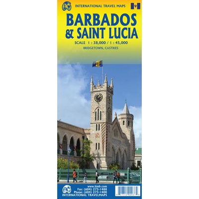 Barbados & Saint Lucia - turistická mapa