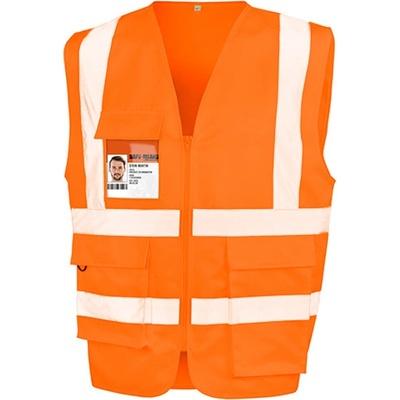 Result Unisex ťažká bezpečnostná vesta R477X Fluorescent Orange