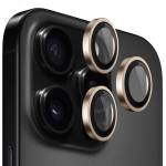 Blueo Протектор камера за iPhone 16 Pro / iPhone 16 Pro Max - оригинален протектор за обектив с метална рамка - златен титан
