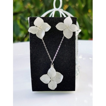 Meganflo Комплект СРЕБРО с нежна бяла хортензия