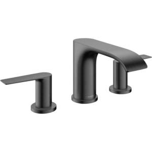 Hansgrohe Vivenis - Смесител за умивалник с оттичане, 3-дупков монтаж, EcoSmart, черен хром 75033340 (75033340)