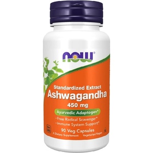 NOW NOW Ashwagandha Extract 450mg, 90 Veg Capsules - fitnesdobavki - 25,41 лв
