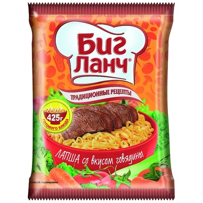 БИГ ЛАНЧ ИНСТАНТНИ СПАГЕТИ БИГ ЛАНЧ ГОВЕЖДО 75ГР ПАКЕТ