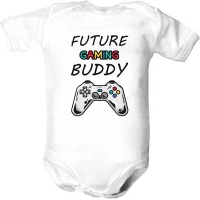 T shock Dětské body s potlačou Budúci gamer dětské Bílá