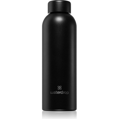Waterdrop Thermo Steel fľaša na vodu z nehrdzavejúcej ocele farba Black Matt 600 ml