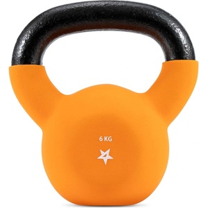 Yes4All HCR1 Neoprene Coated Kettlebell, Strength Training Kettlebells - 6KG Orange (HCR1)