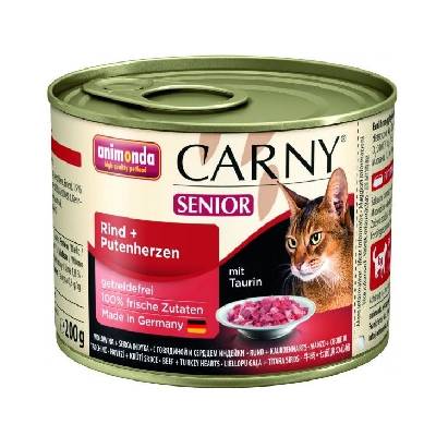 Animonda CARNY® cat Senior hovädzie a morčacie srdiečka 200 g konzerva