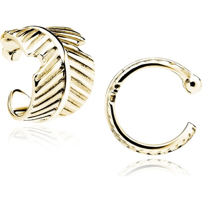 Lunica Stříbrná záušnice ZLATÝ LÍSTEK 0965