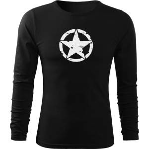 DRAGOWA FIT-T Тениска с дълъг ръкав Star, черна, 160 г/м2 (4554)
