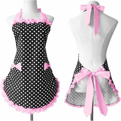 Cakesicq Kuchyňská zástěra černo růžová