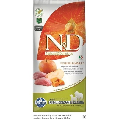 N&D Grain Free dosp. pes Medium & Maxi Pumpkin divina a jablko 12 kg