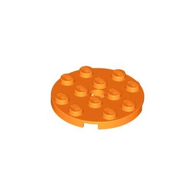 Lego 60474 Orange Plate, Round 4 x 4 with Hole