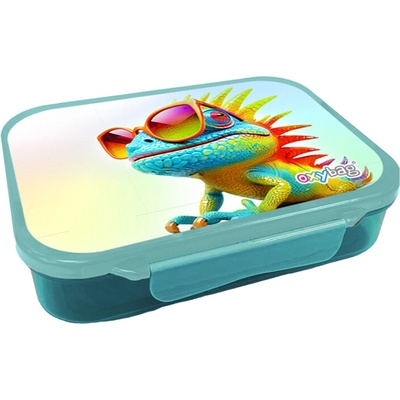 Oxybag Box na desiatu s priehradkou crazy animals chameleón
