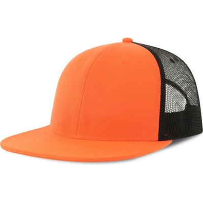 Atlantis Headwear Snap Mesh-S Trucker 6 panelová COT-33025793799 Oranžová/černá