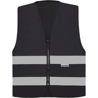 Korntex Cologne Unisex bezpečnostná vesta na zips KX217 Black