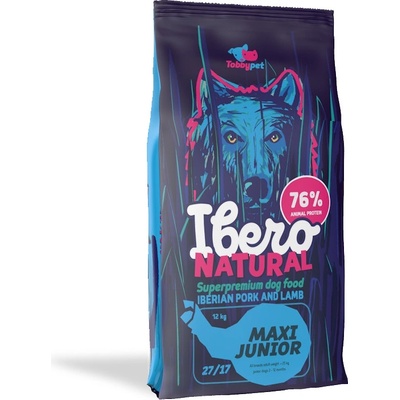Ibero Natural Junior Dog Maxi Pork & Lamb 12 kg