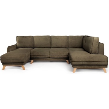 Bonami Зелен сгъваем ъглов диван от рипсено кадифе (десен ъгъл/"U" форма) Tori - Bonami Selection (TORIURIGHTCORNERPOSO46)