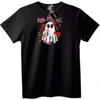 NOONEBRAND Тениска Бу-Ра Призрак с Цветя - 2XL, Black