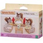 EPOCH Dolls House Accessories Sylvanian Families Sofa + 2 Armchairs + Table