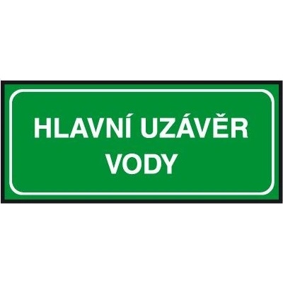 Hlavní uzávěr vody, Fólie 21 x 9 cm
