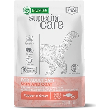 Nature's Protection Superior Care Skin and Coat Adult Cats Tuna & Shrimps пауч за котки с риба тон и скариди 70gr
